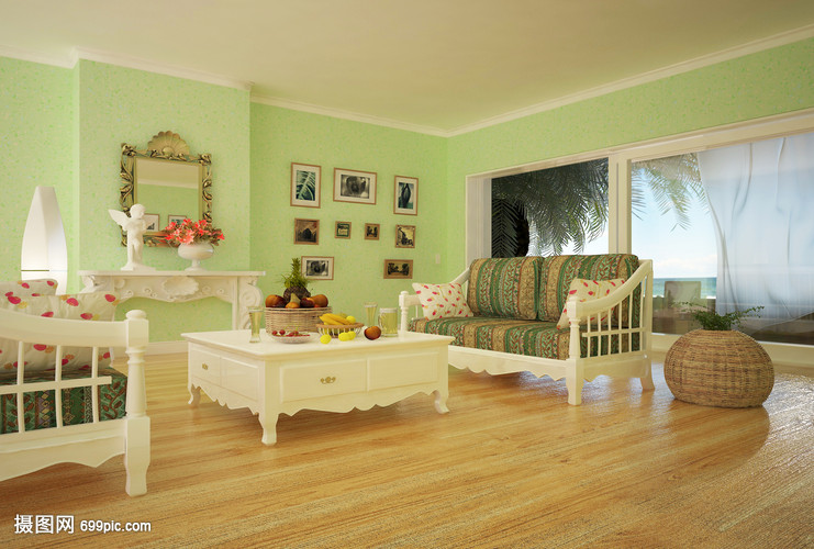 田园风格清新客厅 融入自然的我家私生活